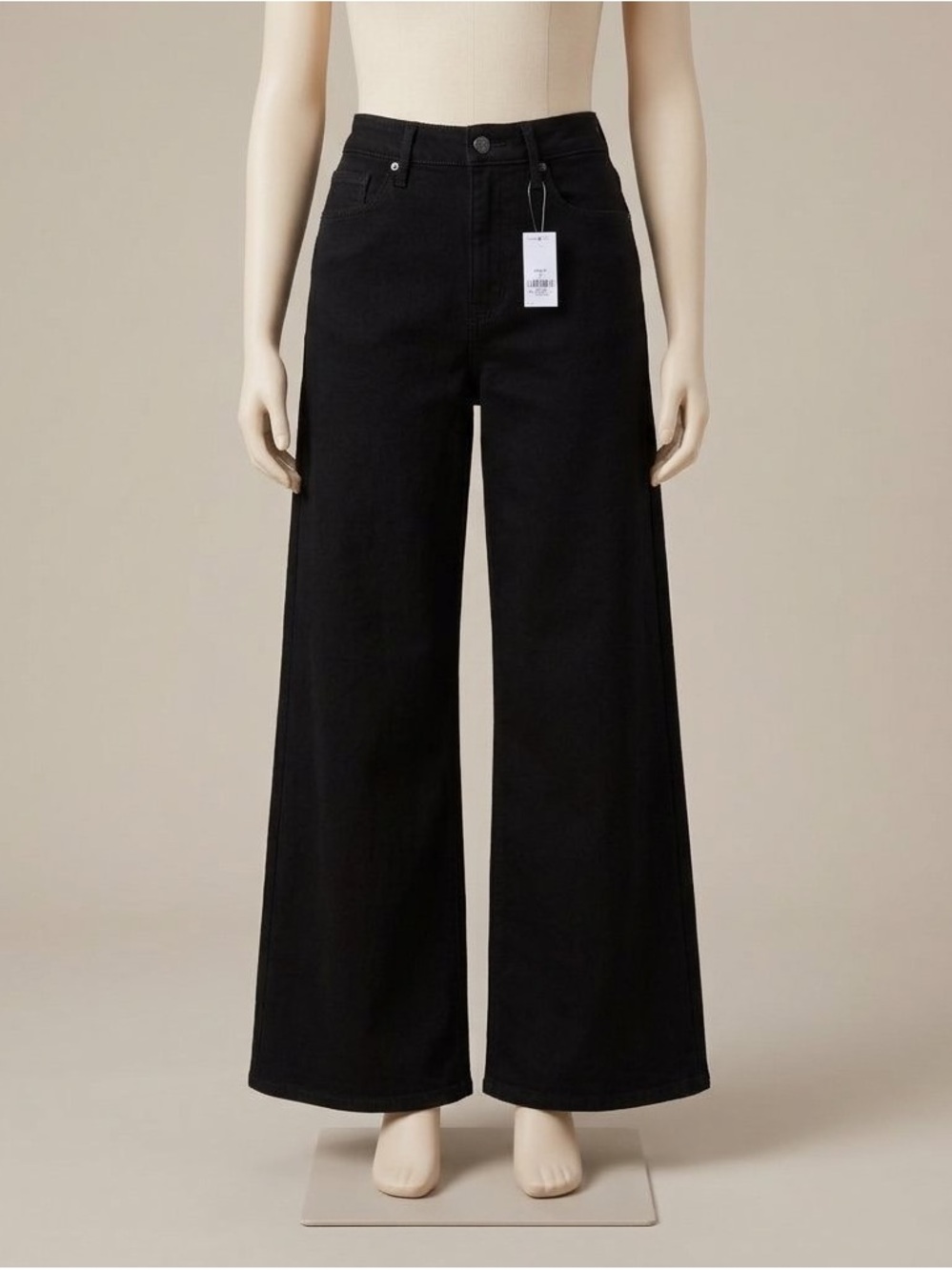 Old Navy Extra High-Rise Super Wide-Leg Drapey Denim Jeans -Black, Size 6 Petite